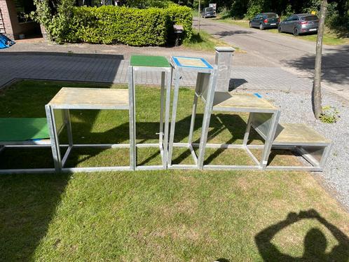 Podium 1,2,3, Tuin en Terras, Picknicktafels, Gebruikt, Aluminium, Ophalen