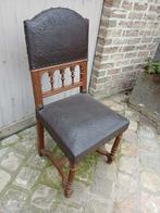 1 antieke leren stoel, Huis en Inrichting, Stoelen, Ophalen, Gebruikt, Bruin, Leer