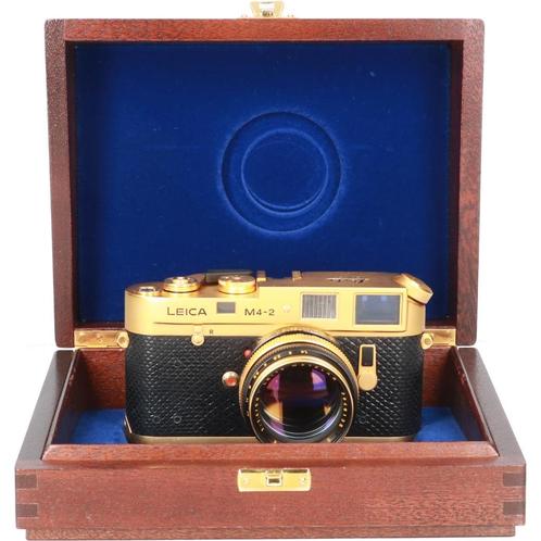 Leica M4-2 Set Goud Leitz Wetzlar Summilux 50mm f/1.4, TV, Hi-fi & Vidéo, Appareils photo analogiques, Comme neuf, Compact, Leica
