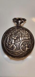 Vintage Zwitserse jacht zakhorloge hunter case 17 jewels, Overige merken, Zakhorloge, Verguld, 1930 tot 1960