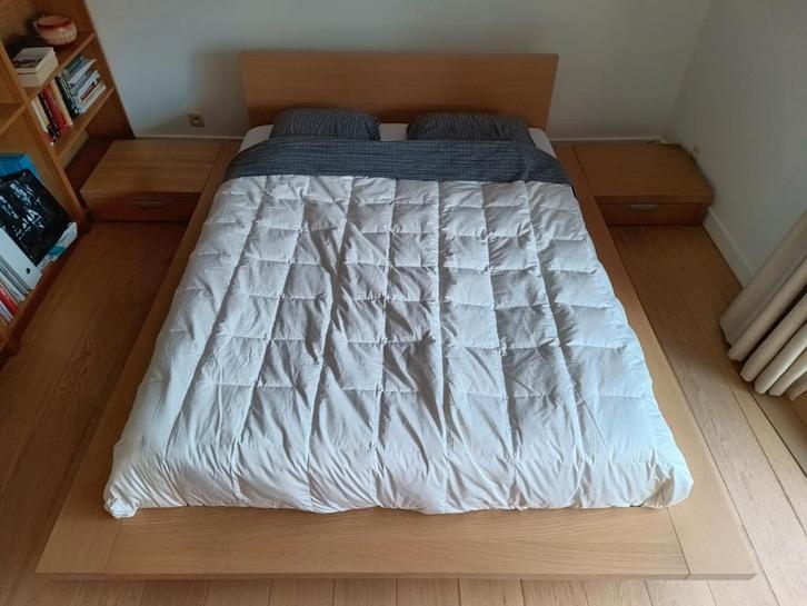 Japans Bedframe eik 160x200, Huis en Inrichting, Slaapkamer | Complete slaapkamers, Gebruikt, Tweepersoons, Ophalen