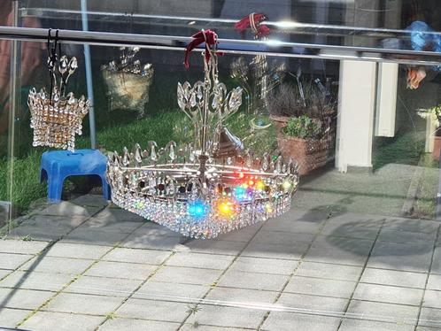 Kristallen en antieke luster met wandlamp, Antiek en Kunst, Antiek | Glaswerk en Kristal, Ophalen