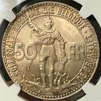 50 Francs 1935 Frans Pos.A MS66 Zeldzaam!!, Postzegels en Munten, Verzenden, Zilver, Losse munt, Zilver