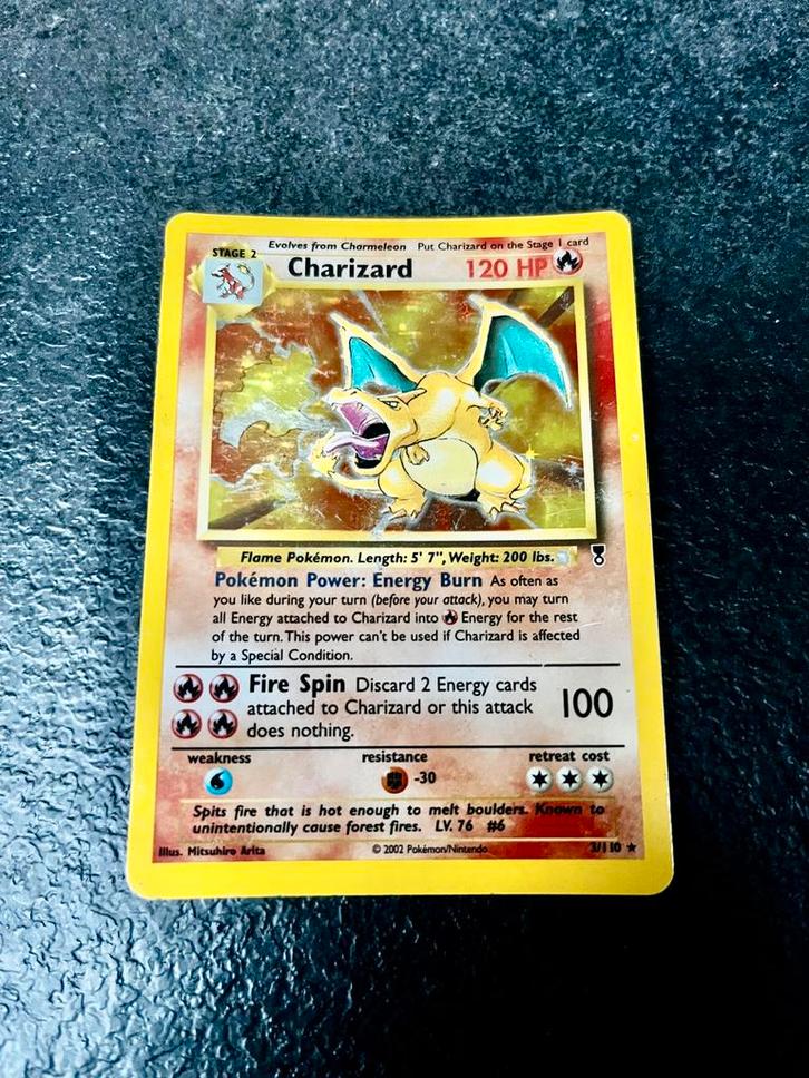 Charizard Legendary Collection - 3/110 - played, Hobby en Vrije tijd, Verzamelkaartspellen | Pokémon, Gebruikt, Losse kaart, Foil