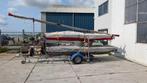 Dubbele combi trailer. Finn, 29er, 49er, Laser zeilboot, Ophalen, Minder dan 1500 kg, Gebruikt, Open zeilboottrailer