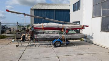 Dubbele combi trailer. Finn, 29er, 49er, Laser zeilboot beschikbaar voor biedingen