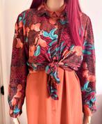 Vintage blouse with beautiful print (one size), Maat 38/40 (M), Ophalen of Verzenden, Vintage, Gedragen