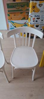 2 witgeschilderde cafestoelen, Ophalen, Gebruikt, Twee, Wit