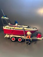 Playmobil 4823 - Bateau des pompiers avec remorque, Ensemble complet, Enlèvement, Utilisé