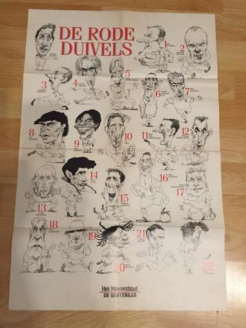 Poster rode Duivels Karikatuur 