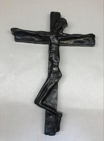 Crucifix en grès belge, XX ème 