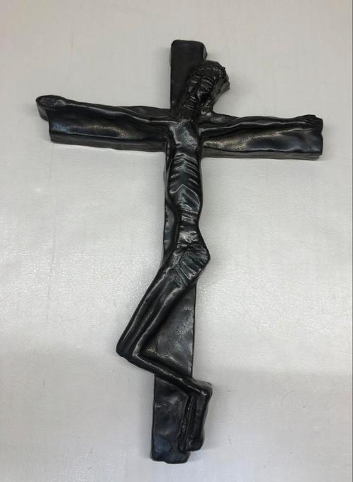 Crucifix en grès belge, XX ème, Antiquités & Art, Antiquités | Objets religieux