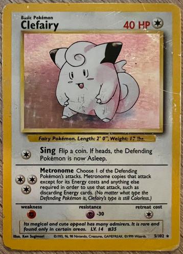Pokémon kaart Clefairy 40 HP, Enlèvement ou Envoi, Utilisé