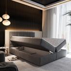 OP=OP Opberg Boxspring Levi 200 x 200 Antraciet, Neuf, Autres dimensions, Tissu, Beige
