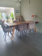 Mooie mangohouten eettafel met stoelen, Huis en Inrichting, Tafels | Eettafels, Ophalen, 200 cm of meer, 50 tot 100 cm, Zo goed als nieuw