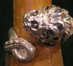 OPEN ZILVEREN RING/ RAMKOPPEN T52, Ophalen of Verzenden, Zo goed als nieuw, Dame of Heer, Zilver