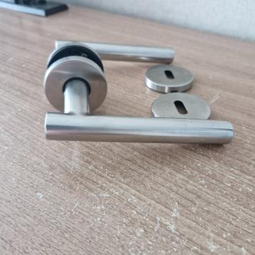 Mooie Set 6 x Deurklinken rvs inox, Enlèvement ou Envoi, Comme neuf, Inox, Loquet ou Poignée