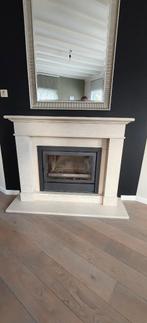 MARMEREN SCHOUWMANTEL H108B132(boven)B140(sokkel) ex kachel, Huis en Inrichting, Haarden, Ophalen, Zo goed als nieuw, Vrijstaande haard