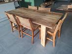 Mangohouten eettafel met 5 stoelen, Ophalen, Gebruikt, Teakhout