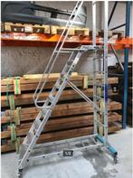Rollende trap met 4 wielen met rem - 9 treden -, Doe-het-zelf en Bouw, Ladders en Trappen, Ophalen, Trap