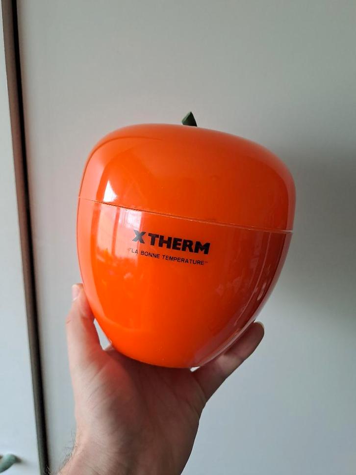 Seau à glaçons pomme vintage orange Années 70, Verzamelen, Retro, Overige typen, Ophalen