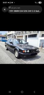 Bmw 520i 24v zwart 1991 te koop, Auto's, BMW, 4 deurs, Achterwielaandrijving, Zwart, Zwart