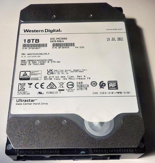 Western Digital harde schijf van 18 TB, Computers en Software, Harde schijven, Zo goed als nieuw, Server, Intern, HDD, NAS, Ophalen of Verzenden
