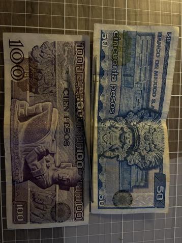 Collection de Billets Mexicains - 100 et 50 Pesos