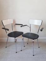 Paire de chaises vintage chromées - formica et simili, Enlèvement ou Envoi, Maison et Meubles