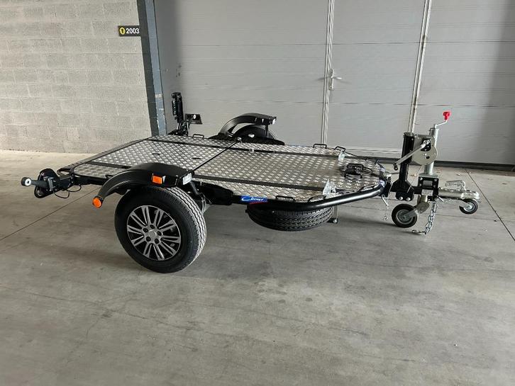 Cochet Duo - Verlaagbare motor/quad trailer - opvouwbaar, Auto diversen, Aanhangers en Bagagewagens, Zo goed als nieuw, Ophalen
