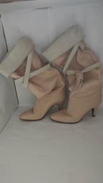 Vintage kalfsleren laarzen jaren 80, Kleding | Dames, Ophalen of Verzenden, Zo goed als nieuw, Beige