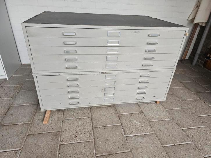 Dubbele tekeningenkast/ladekast met 10 lades A0 formaat, Huis en Inrichting, Kasten | Lockerkasten, Gebruikt, Ophalen