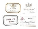 Lot de 4 très anciennes étiquettes de vin GR Cru Classes, Enlèvement ou Envoi, Comme neuf, France, Vin rouge