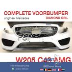 W205 C205 C43 AMG LINE Voorbumper COMPLEET bumper WIT origin, Gebruikt, Ophalen of Verzenden, Bumper, Mercedes-Benz