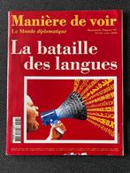 Magazine Manière de voir, la bataille des langues, Livres, Journaux & Revues, Autres types, Utilisé, Enlèvement ou Envoi