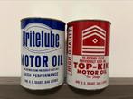 Lot Bidons d’huile olieblik one quart us Britelube / Top kik, Verzamelen, Merken en Reclamevoorwerpen, Ophalen of Verzenden