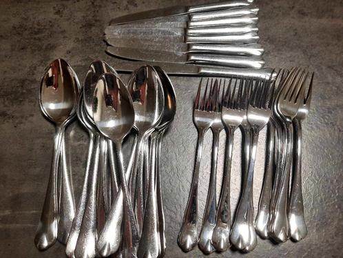 300 stuks-Bestekset stainless steel van het merk Crown, Huis en Inrichting, Keuken | Bestek, Zo goed als nieuw, Inox of Chroom
