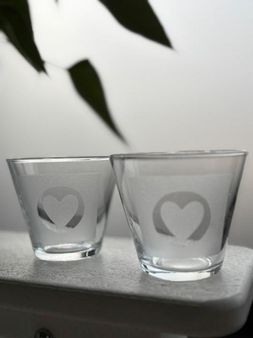 Ikea glaasjes met hartje voor theelichtjes, Huis en Inrichting, Woonaccessoires | Kandelaars en Kaarsen, Nieuw, Ophalen