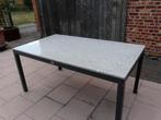 1 Tuintafels De tafel met marmerblad is nog te koop, Ophalen, Gebruikt, Rechthoekig, Aluminium
