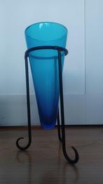 Vase en verre bleu, Maison & Meubles, Accessoires pour la Maison | Vases, Bleu, Enlèvement, Utilisé, Moins de 50 cm
