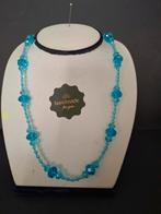 Schitterende blauwe kristallen ketting., Ophalen of Verzenden