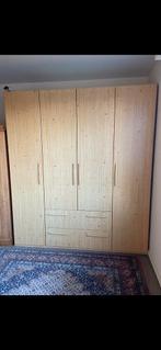 4-deurs grenen kleerkast 225 x 200, Huis en Inrichting, Kasten | Kleerkasten, Ophalen, Gebruikt, 200 cm of meer, 150 tot 200 cm