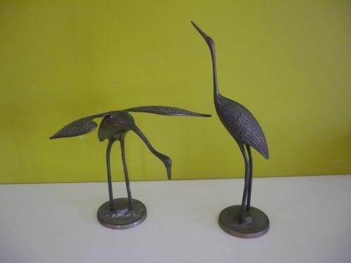Mooi koppel vintage messing kraanvogels, ibissen reigers, Antiek en Kunst, Antiek | Brons en Koper, Koper, Ophalen of Verzenden