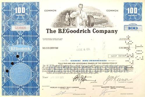 The B.F. Goodrich Company (autobanden) 1971, Postzegels en Munten, Aandelen en Waardepapieren, Certificaat van aandeel, 1970 tot heden