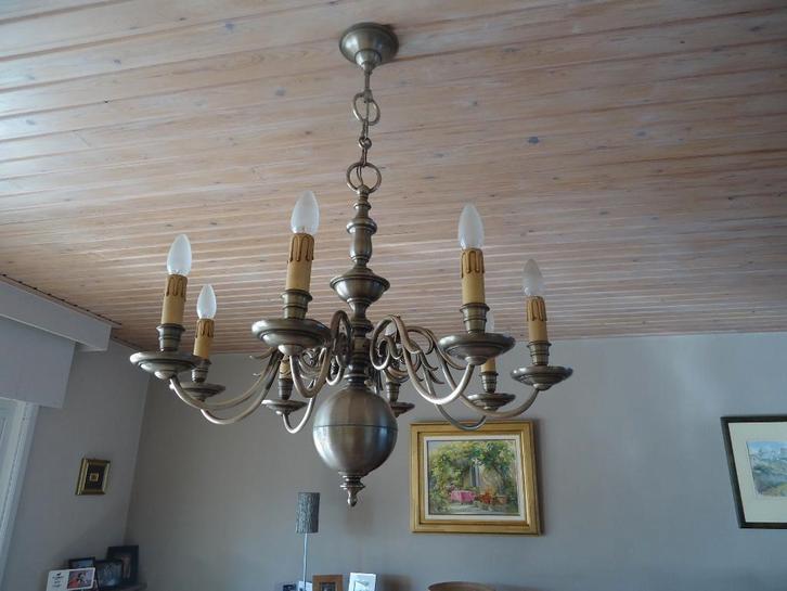 Lustre en bronze., Maison & Meubles, Lampes | Lustres, Neuf, Enlèvement