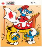 DE SMURFEN - RODE KRUIS STICKER (1996) PEYO, Verzamelen, Smurfen, Ophalen of Verzenden, Zo goed als nieuw, Grote Smurf, Poppetje, Figuurtje of Knuffel