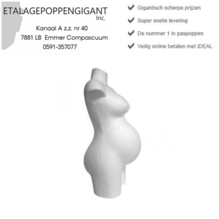 Zwangerschaps Torso / Positie Piepschuim Torso / EPG, Vêtements | Femmes, Vêtements de grossesse, Neuf, Taille 38/40 (M), Blanc