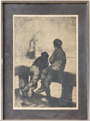 gravure signe kurt peiser beschikbaar voor biedingen