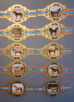 10 grandes bagues de cigarettes thème race de chevaux, Collections, Enlèvement ou Envoi, Comme neuf, Bagues de cigare