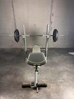 Benchpress met gewichten in goede staat!, Sport en Fitness, Ophalen, Gebruikt